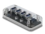 DELOCK HUB USB 3.0 4Port 2xTyp-Micro-B 4xTyp-A Bu ext trans.