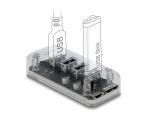 DELOCK HUB USB 3.0 4Port 2xTyp-Micro-B 4xTyp-A Bu ext trans.
