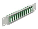 DELOCK 10" LWL Patchpanel 12 Port LC Quad grün...