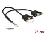 DELOCK USB Kabel Pinheader 8Pin -> 2x A Bu/Bu 0.25m