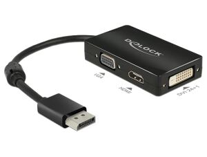DeLOCK 0.16m DisplayPort/VGA+HDMI+DVI 0,16 m VGA (D-Sub)+ HDMI + DVI Schwarz
