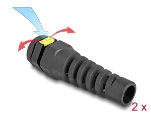 DeLOCK Kabelverschraubung M12 mit Belüftung und Zugentlastung IP68 staub- und wasserdicht schwarz 2 Stück