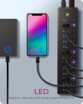 ICY BOX IB-AC6113, 13 Port USB3.0 Hub + 1x Ladeport, Aluminium Gehäuse mit Netzteil