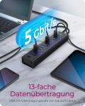ICY BOX IB-AC6113, 13 Port USB3.0 Hub + 1x Ladeport, Aluminium Gehäuse mit Netzteil