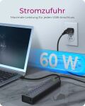 ICY BOX IB-AC6113, 13 Port USB3.0 Hub + 1x Ladeport, Aluminium Gehäuse mit Netzteil
