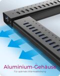 ICY BOX IB-AC6113, 13 Port USB3.0 Hub + 1x Ladeport, Aluminium Gehäuse mit Netzteil