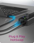 ICY BOX IB-AC6113, 13 Port USB3.0 Hub + 1x Ladeport, Aluminium Gehäuse mit Netzteil