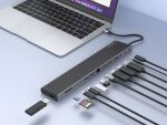Conceptronic DONN32B 14-in-1 MST-Dockingstation USB 3.2 Gen 1, HDMI x2, DisplayPort, Gigabit-LAN, USB-A 5Gbps x3, USB-C 5Gbps x2, SD-Kartenleser, MicroSD/TF, 3,5-mm-Headset-Anschluss, Sicherheitssteckplatz, 100W USB Power Delivery