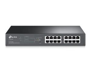 TP-Link TL-SG1016PE Netzwerk-Switch Managed L2 Gigabit Ethernet (10/100/1000) Power over Ethernet (PoE) Schwarz
