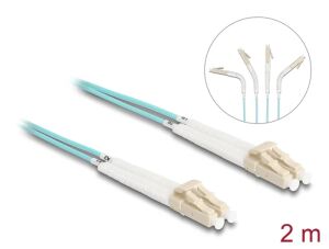 DELOCK LWL Kabel LC Duplex zu LC Duplex Multimode OM3 winkelbar 2 m