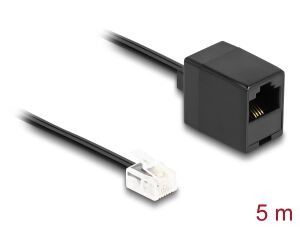 DELOCK Telefonkabel RJ11 Stecker zu RJ45 Buchse schwarz 5m
