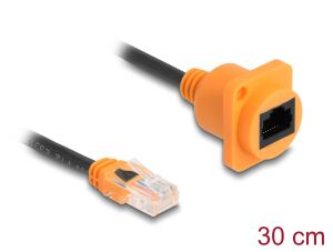 DELOCK D-Typ RJ45 Kabel Stecker zu Buchse Cat.5e O/S 30cm