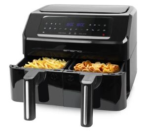 Emerio Smart Fryer AF-130376.1 Doppel 7,2 l Eigenständig 2400 W Heißluftfritteuse Schwarz