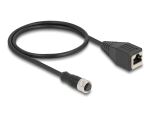 DELOCK M12 Adapterkabel D-kodiert 4 Pin Bu zu RJ45,Bu 50 cm