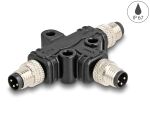DELOCK M8 T-Splitter A-kodiert 3 Pin 1 xSt . zu 2 x Stecker