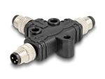 DELOCK M8 T-Splitter A-kodiert 3 Pin 1 xSt . zu 2 x Stecker