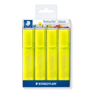 Staedtler 364-1P WP4 Marker 4 Stück(e) Meißel Gelb