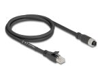 DELOCK M12 Kabel X-kodiert 8 Pin Bu zu RJ45 St 1 m schwarz