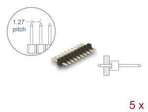 DELOCK Stiftleiste 10 Pin, Rastermaß 1,27 mm, 1-reihig 5 St.