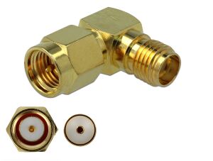 DELOCK Adapter SMA Stecker zu SMA Buchse 90° 3 GHz