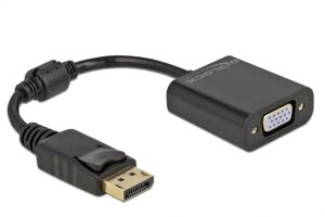 DeLOCK Adapter DisplayPort 1.2 Stecker zu VGA Buchse schwarz