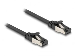 DeLOCK RJ45 Flachband Patchkabel Stecker zu Stecker Cat.8.1 flexibel 0,25 m schwarz