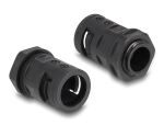 DeLOCK Kabelschutzschlauch 2 m x 15,8 mm mit 2 x PG11 Schlauchverschraubung Set schwarz
