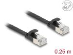 DELOCK Patchkabel gewinkelt RJ45 S/STP Cat6A 0.25m schwarz