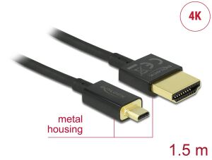 DELOCK HDMI Kabel Ethernet A ->micro D St/St 1.50m 3D 4K
