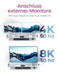 ICY BOX IB-HUB801-TB4, Thunderbolt™ 4 Type-C® HUB auf 3x Thunderbolt 4 und 1x USB 3.2 Gen 2 Type-A Schnittstellen