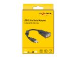 DeLOCK Adapter USB 2.0 Typ-A zu 1 x Seriell RS-232 D-Sub 9 Pin Stecker mit Ferritkern 0,25 m