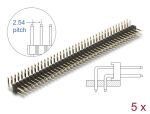 DELOCK Stiftleiste 40 Pin, Rastermaß 2,54 mm, 2-reihig 5 St.