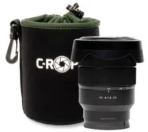C-Rope CRP-LNB-M-BLK-2 Kameraobjektivhülle/-abdeckung Schwarz, Grün Fleece, Neopren Beuteltasche