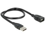 DeLOCK 50cm USB 2.0 USB Kabel 0,5 m USB A 0,48 Gbit/s Schwarz