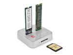 DeLOCK Dockingstation für 1 x M.2 NVMe SSD + 1 x M.2 SATA SSD mit SD Express (SD 7.1) Card Reader und Klon Funktion