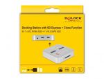 DeLOCK Dockingstation für 1 x M.2 NVMe SSD + 1 x M.2 SATA SSD mit SD Express (SD 7.1) Card Reader und Klon Funktion