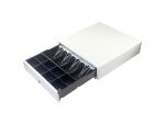 Equip Kassenschublade für Point of Sale (POS)-System, 4 Schein-/8 Münzfächer, herausnehmbare Münzschlitze, RJ11-Anschluss, weiß