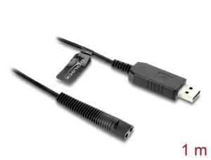 DeLOCK USB Ladekabel 12 V für Elektrorasierer kompatibel mit Braun Series 1, 3, 5, 7, 9 - Rasierer Ladegerät Ersatzkabel 1 m