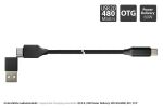 Python PY-USB002S USB Kabel 1 m USB A/USB C USB C 0,48 Gbit/s 60 W Schwarz