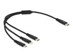 DeLOCK USB Ladekabel 3 in 1 USB Type-C zu Lightning / Micro USB / USB Type-C 30 cm