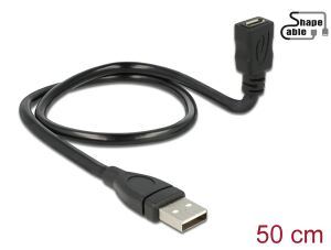 USB Kabel Delock A -> micro-B St/Bu 0.50m Shape sw