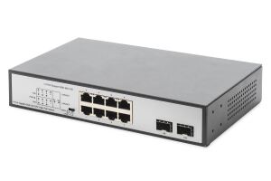 Digitus DN-95140 Netzwerk-Switch Unmanaged Gigabit Ethernet (10/100/1000) Power over Ethernet (PoE) Schwarz, Silber