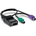 Trendnet TK-CAT5P PS/2-Kabel 0,4 m 2x 6-p Mini-DIN Schwarz