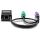 Trendnet TK-CAT5P PS/2-Kabel 0,4 m 2x 6-p Mini-DIN Schwarz