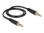 DELOCK Klinkekabel 3,5mm -> 3,5mm St/St 0.50m 4Pin schwar
