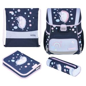 Herlitz Loop Plus Unicorn Dreams Schulranzen-Set Mädchen Polyester Dunkelblau, Pink