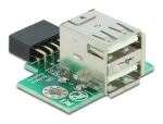 DELOCK USB Pfostenbuchse > 2 x USB 2.0 Typ-A Buchse - oben