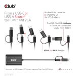 CLUB3D USB Gen1 Type-C/-A to Dual HDMI (4K/30Hz) / VGA (1080/60Hz)
