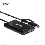 CLUB3D USB Gen1 Type-C/-A to Dual HDMI (4K/30Hz) / VGA (1080/60Hz)