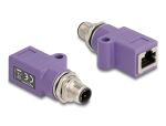 DELOCK M12 Adapter D-kodiert 4 Pin St zu RJ45 Bu gerade